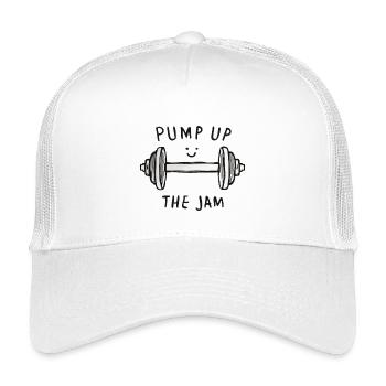 Laughing Dumbbell Strength Training Print - Kids’ Trucker Cap - white - Front
