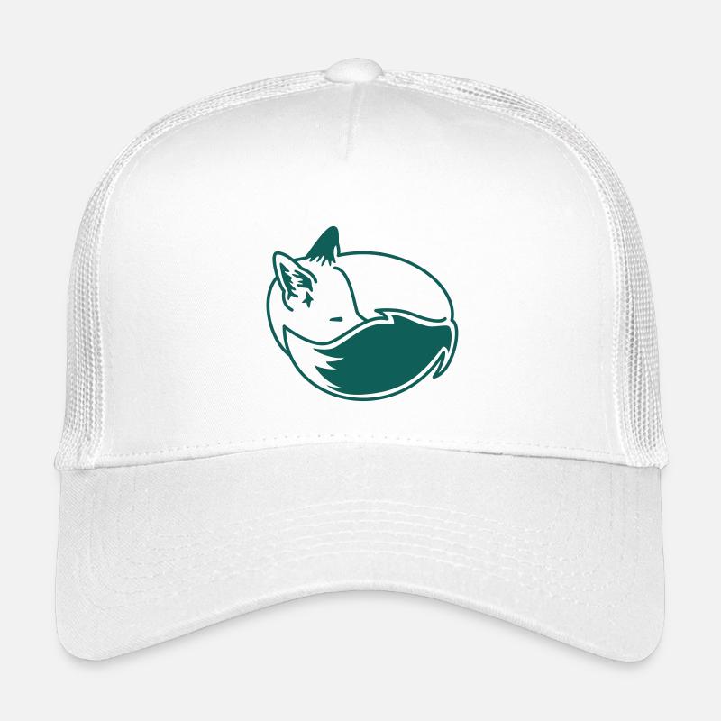 Fuchs eingekuschelt – Kawaii Fox Cartoon Design Kinder Trucker-Cap