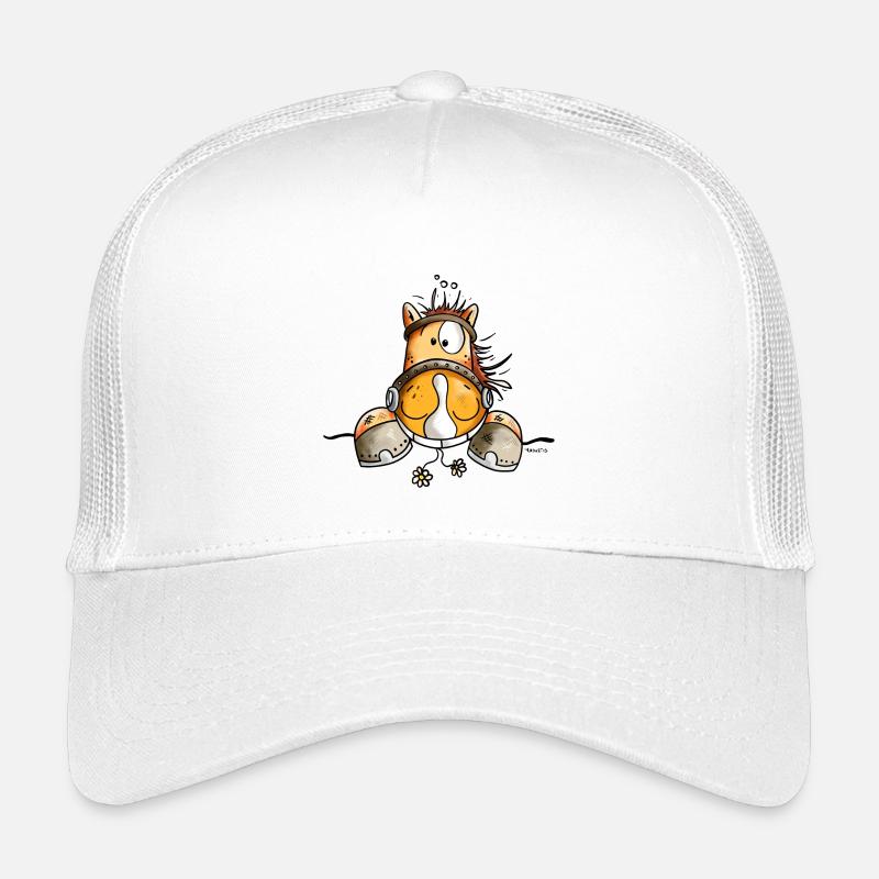 Neugieriges Pferd - Kinder Trucker-Cap - Weiß