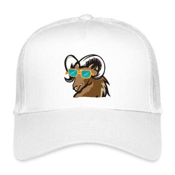 Ram with sunglasses - Kids’ Trucker Cap - white - Front