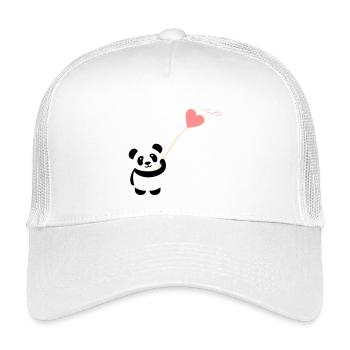 panda heart cute balloon bear big thick kusch - Kids’ Trucker Cap - white - Front