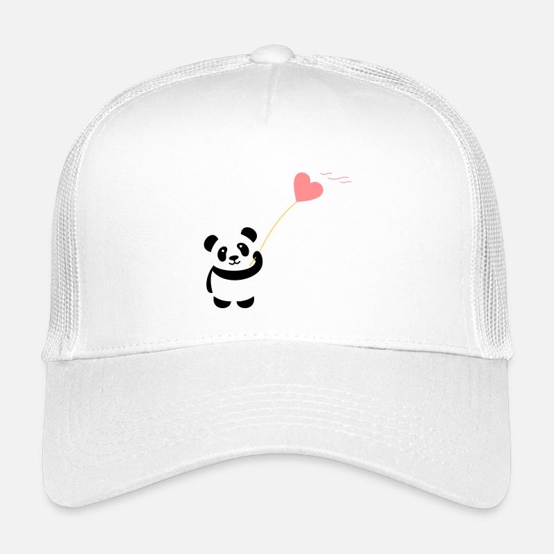 panda heart cute balloon bear big thick kusch Kids’ Trucker Cap
