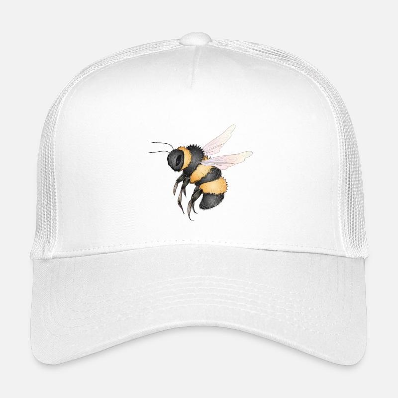 detaillierte Zeichnung einer fliegenden Hummel - Kinder Trucker-Cap - Weiß