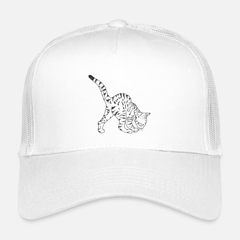 Schwarze Katze - Kinder Trucker-Cap - Weiß