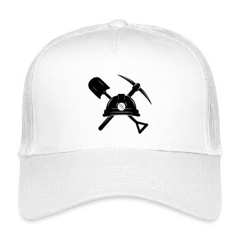 Logo Miners casque pelle et pioche - Casquette trucker enfant - blanc - Devant