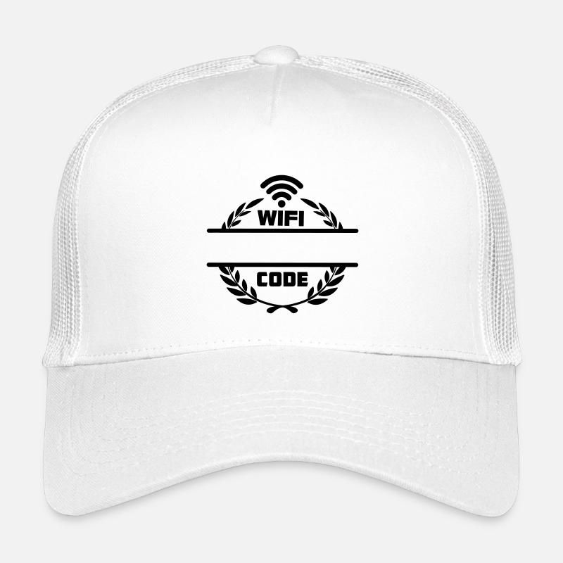 WLAN-Code im Lorbeerkranz mit leerer Textleiste Kinder Trucker-Cap