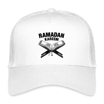 Koran mit dem Text "Ramadan" darüber - Kinder Trucker-Cap - Weiß - Vorne