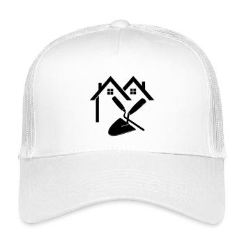 Construction de maison joint maçon clou et truelle - Casquette trucker enfant - blanc - Devant