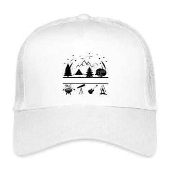 Camping Life Banner - Kids’ Trucker Cap - white - Front