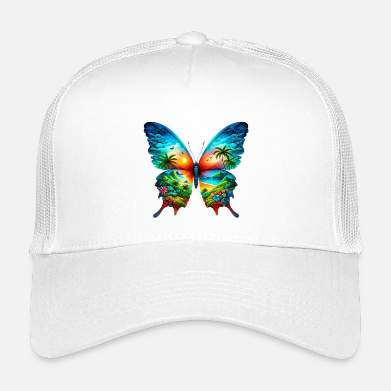 Schmetterling - Kinder Trucker-Cap - Weiß