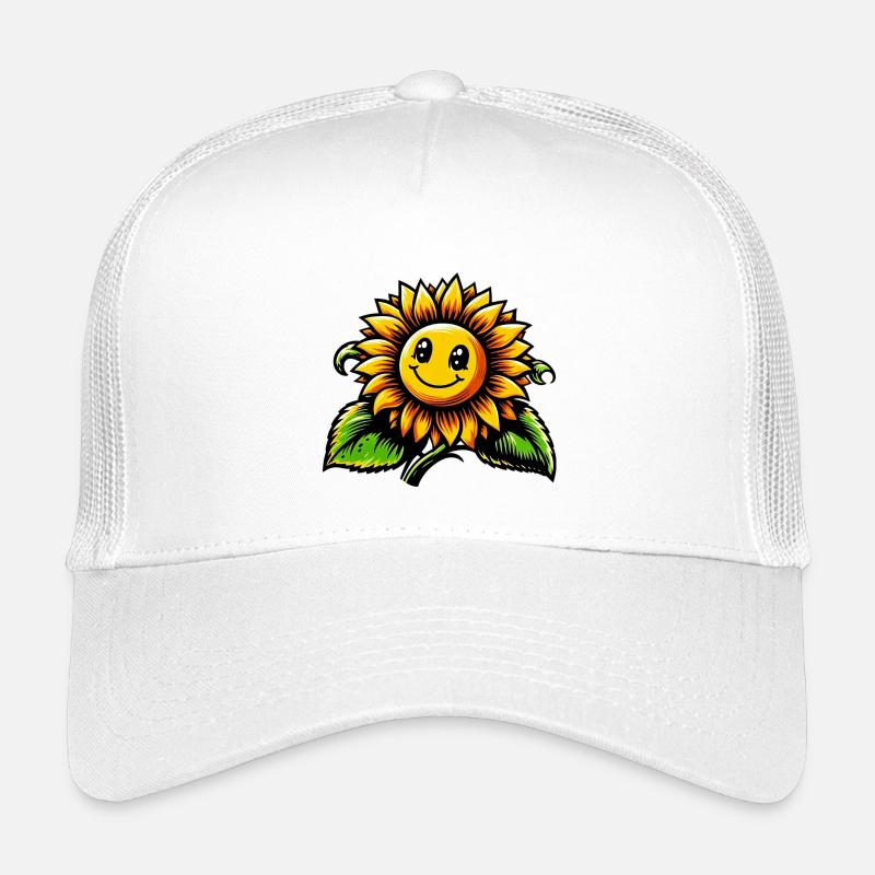 Sonnenblume - Kinder Trucker-Cap - Weiß