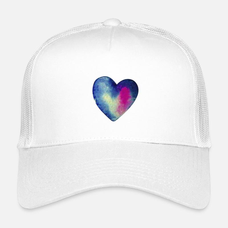 blaues herz Aquarell - Kinder Trucker-Cap - Weiß