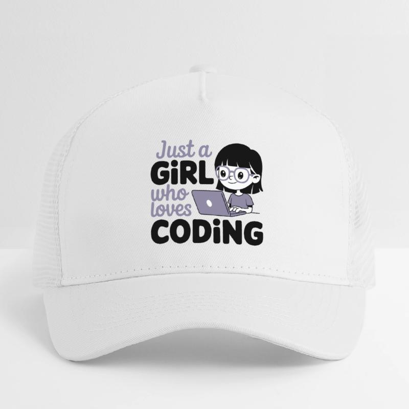 Nur ein Mädchen, das das Programmieren liebt Kinder Trucker-Cap