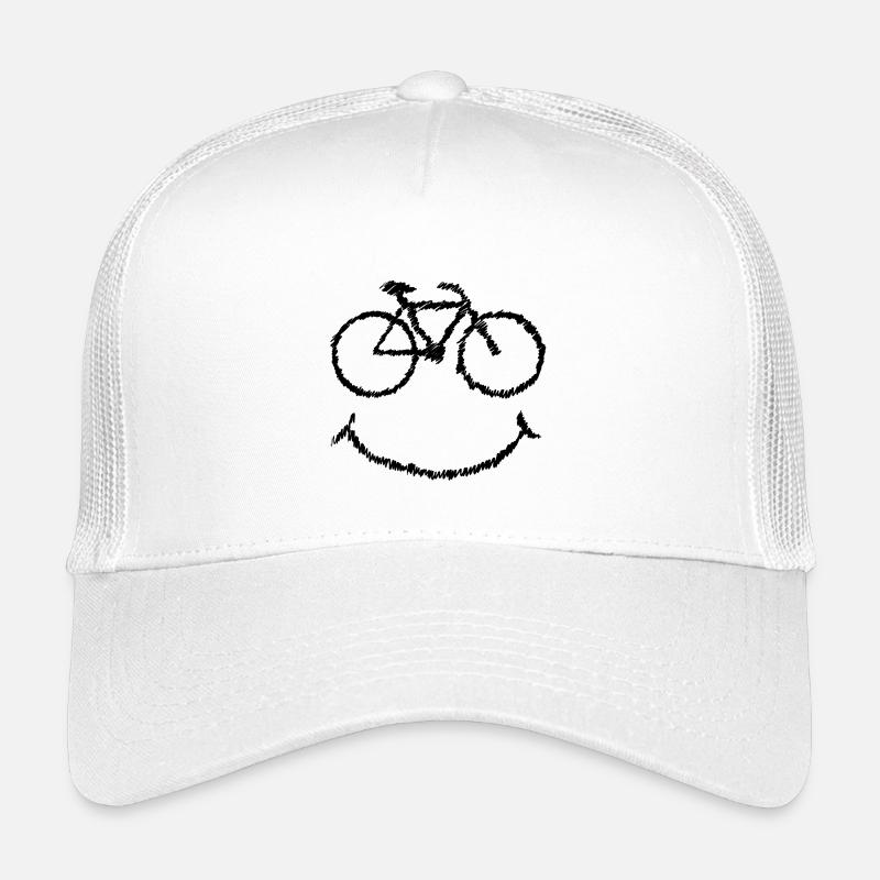 Fahrrad Lächeln gekritzelt Geschenkidee zum Radeln - Kinder Trucker-Cap - Weiß