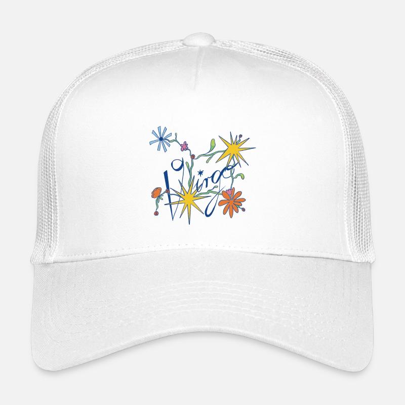 Virgo – Verspielte Sternzeichen-Illustration - Kinder Trucker-Cap - Weiß
