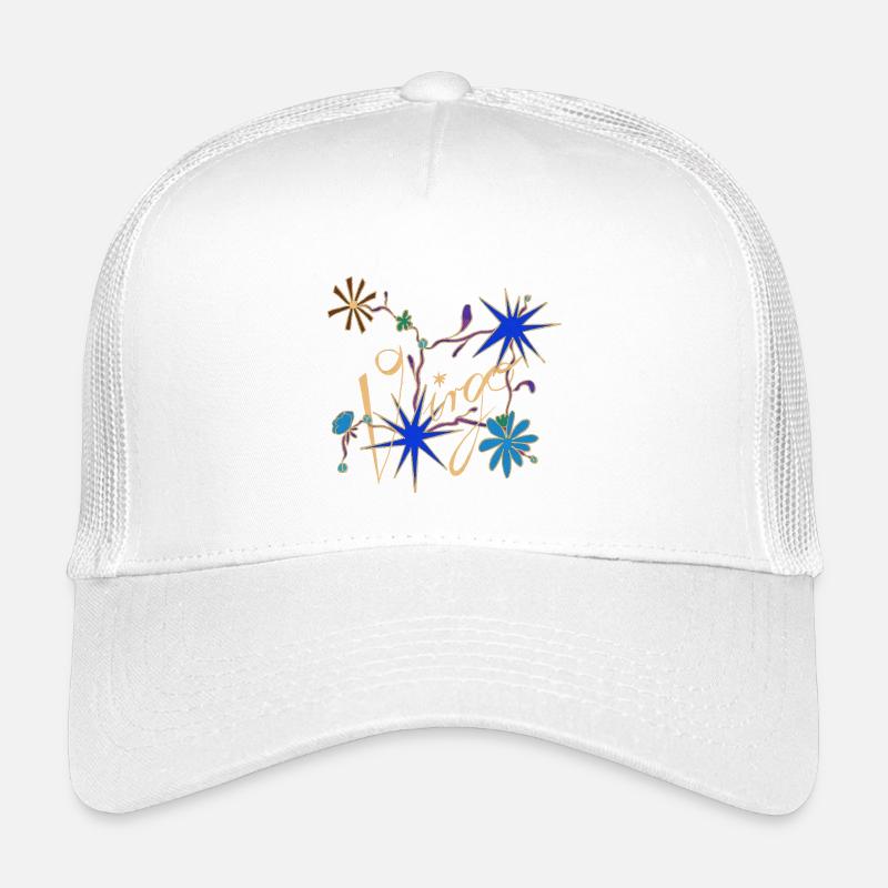 Virgo – Mystische Sternzeichen und Blumen - Kinder Trucker-Cap - Weiß