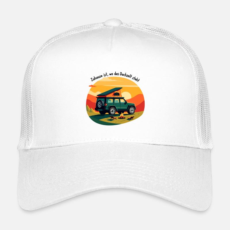 Adventurous camping car at sunset Kids’ Trucker Cap