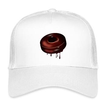 Chocolate donut motif with shiny glaze - Kids’ Trucker Cap - white - Front