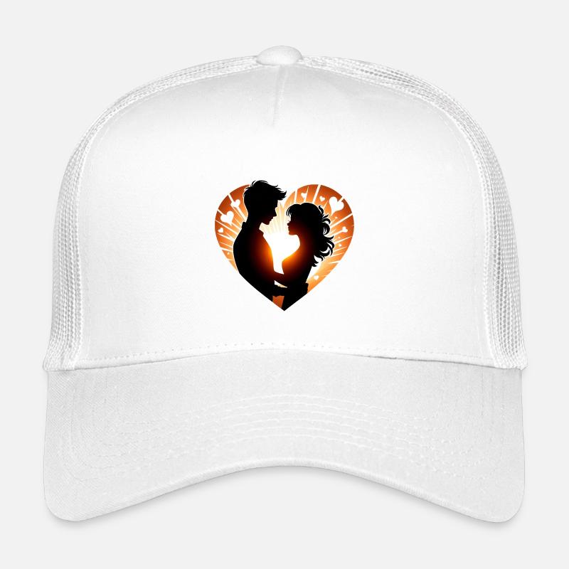 Romantische Silhouette Herz Design - Kinder Trucker-Cap - Weiß