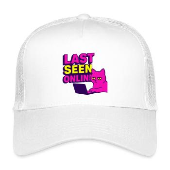 Last seen online: Meme-Design mit genervter Katze - Kinder Trucker-Cap - Weiß - Vorne