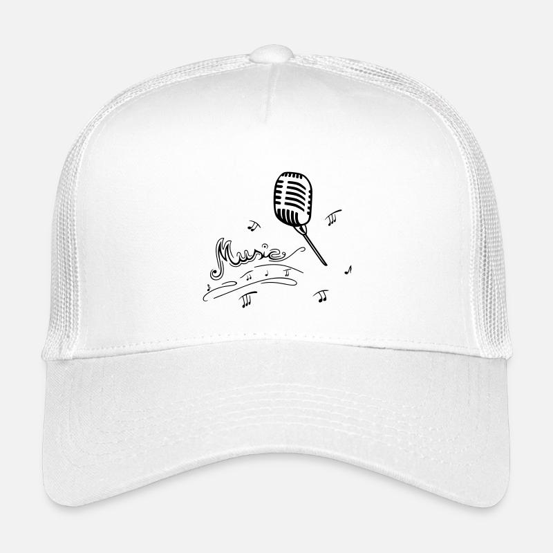 Retro microphone with music notes Kids’ Trucker Cap