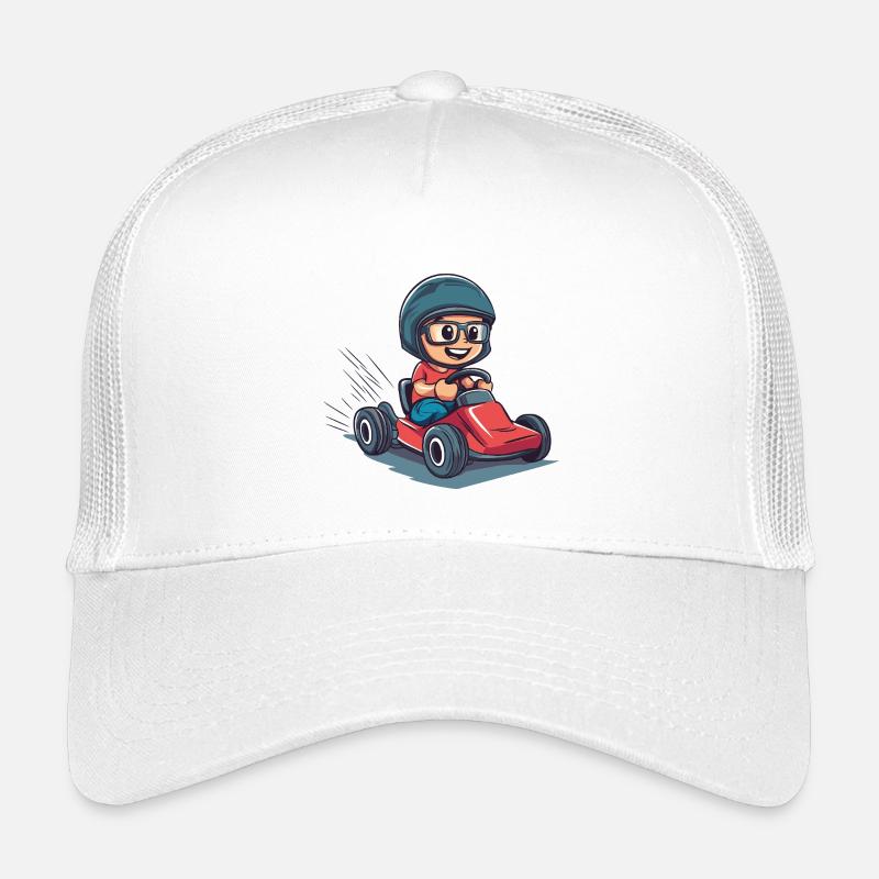 Kart driver with helmet and goggles Kids’ Trucker Cap