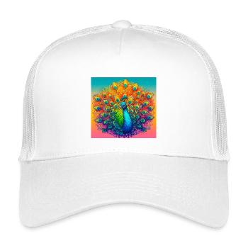 Pfau - Kinder Trucker-Cap - Weiß - Vorne