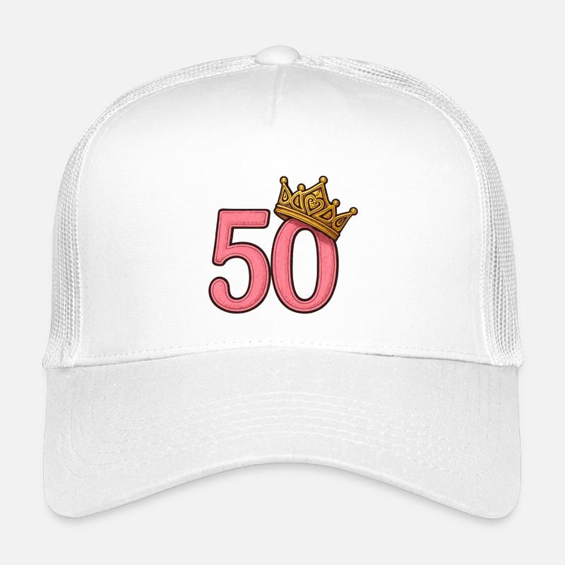 50. Geburtstag Frau Gold Krone Geschenkidee - Kinder Trucker-Cap - Weiß