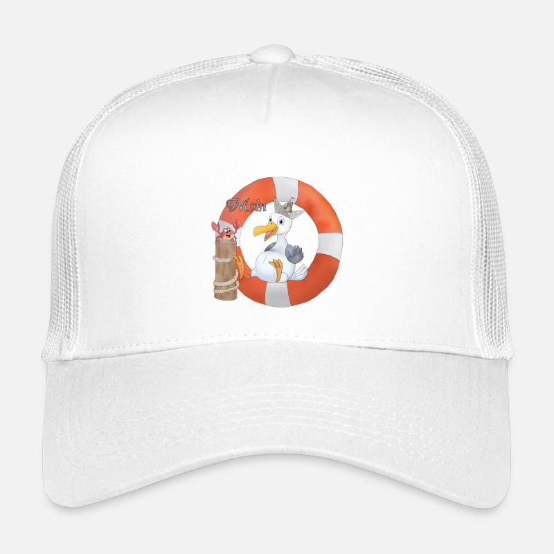 Moewe_im_Ring - Kids’ Trucker Cap - white