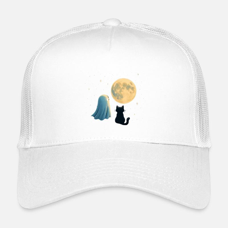 Nuit au clair de lune : fantôme et chat Casquette trucker enfant