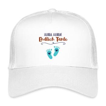 Finally Aunt Nephew Boy Baby Announcement - Kids’ Trucker Cap - white - Front