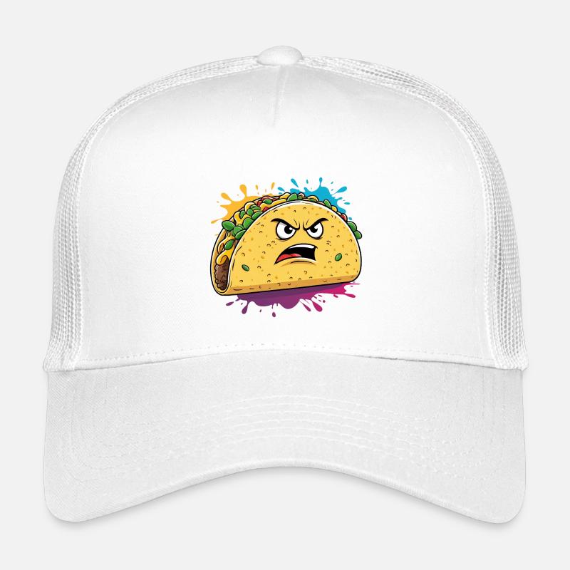Wütender Taco Cartoon Splash Kinder Trucker-Cap