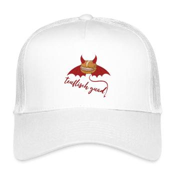 Teuflisch cooles bayrisches Leberkäs Design  - Kinder Trucker-Cap - Weiß - Vorne