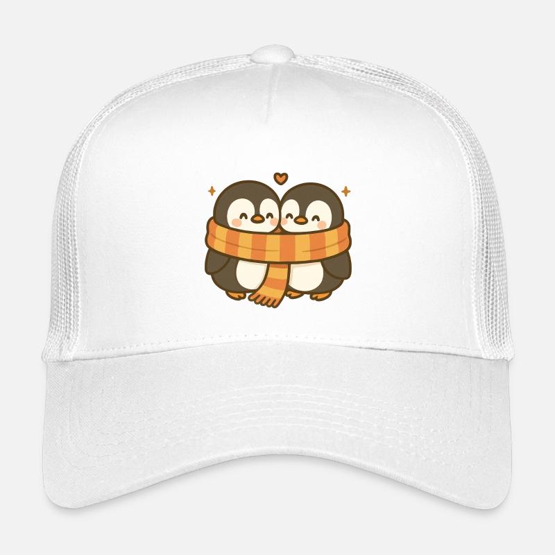 Twin Penguin câlin avec écharpe Casquette trucker enfant