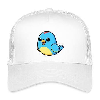 Fröhlicher Blauer Vogel Cartoon - Kinder Trucker-Cap - Weiß - Vorne