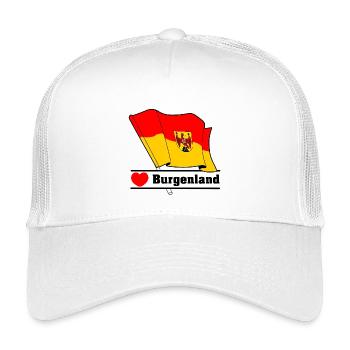 Drapeau du Burgenland avec le cœur - Casquette trucker enfant - blanc - Devant