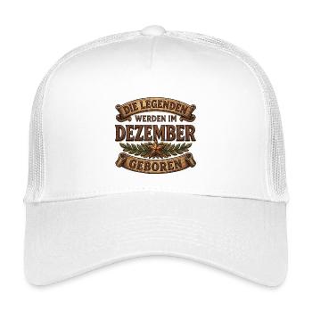 Legenden geboren im Dezember - Kinder Trucker-Cap - Weiß - Vorne