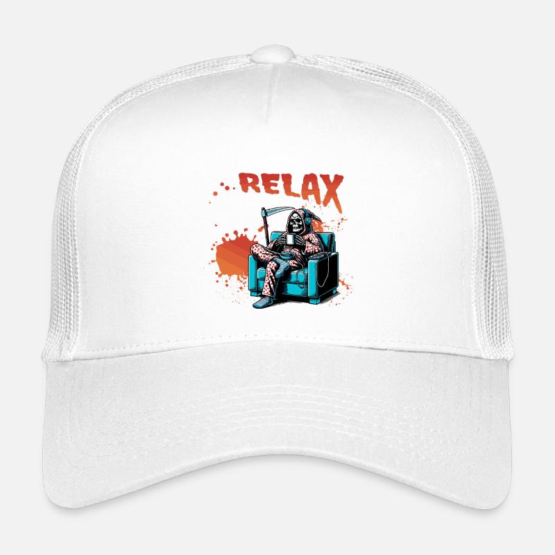 Relax-Skelett im Sessel - Kinder Trucker-Cap - Weiß