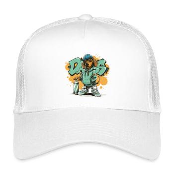 Chien graffiti avec sweat à capuche - Casquette trucker enfant - blanc - Devant