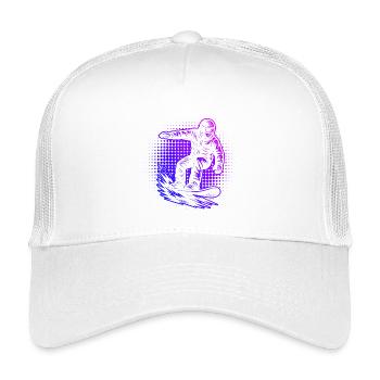 Klassisches Snowboard Motiv - Kinder Trucker-Cap - Weiß - Vorne