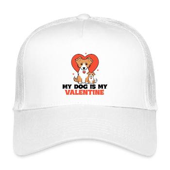 Valentine's dog couple with heart - Kids’ Trucker Cap - white - Front