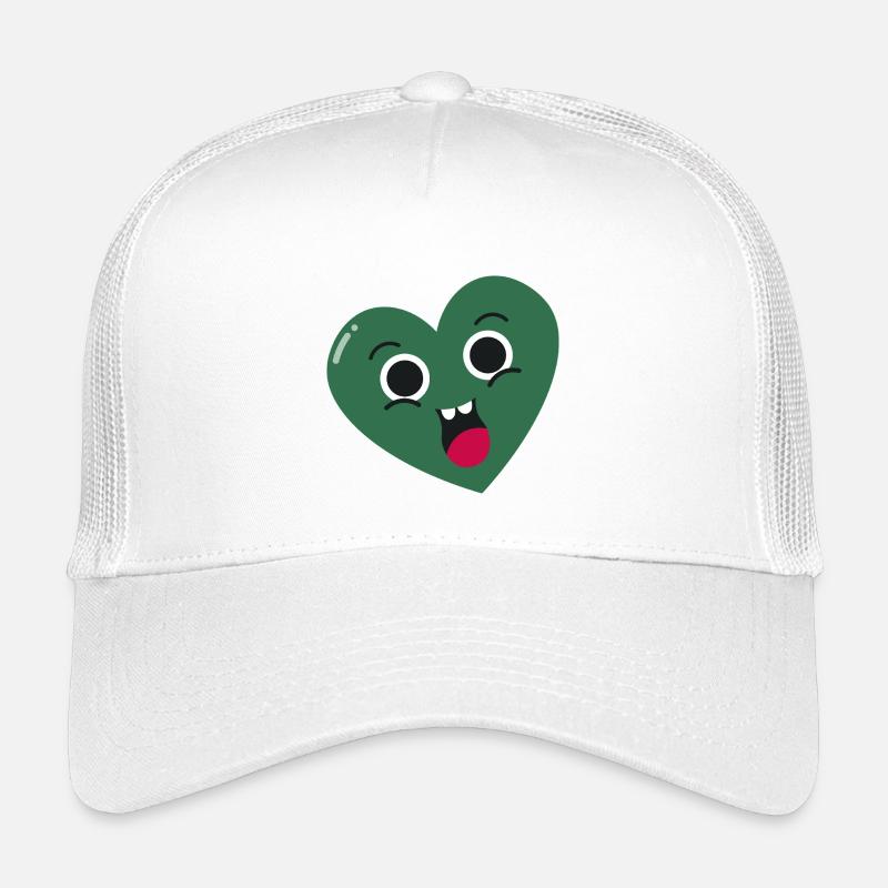 Lächelndes Grünes Herz - Kinder Trucker-Cap - Weiß