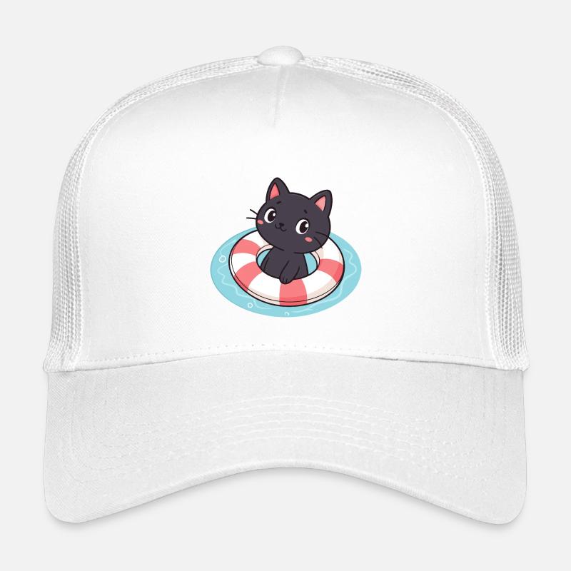 Chaton nageur sur bouée Casquette trucker enfant
