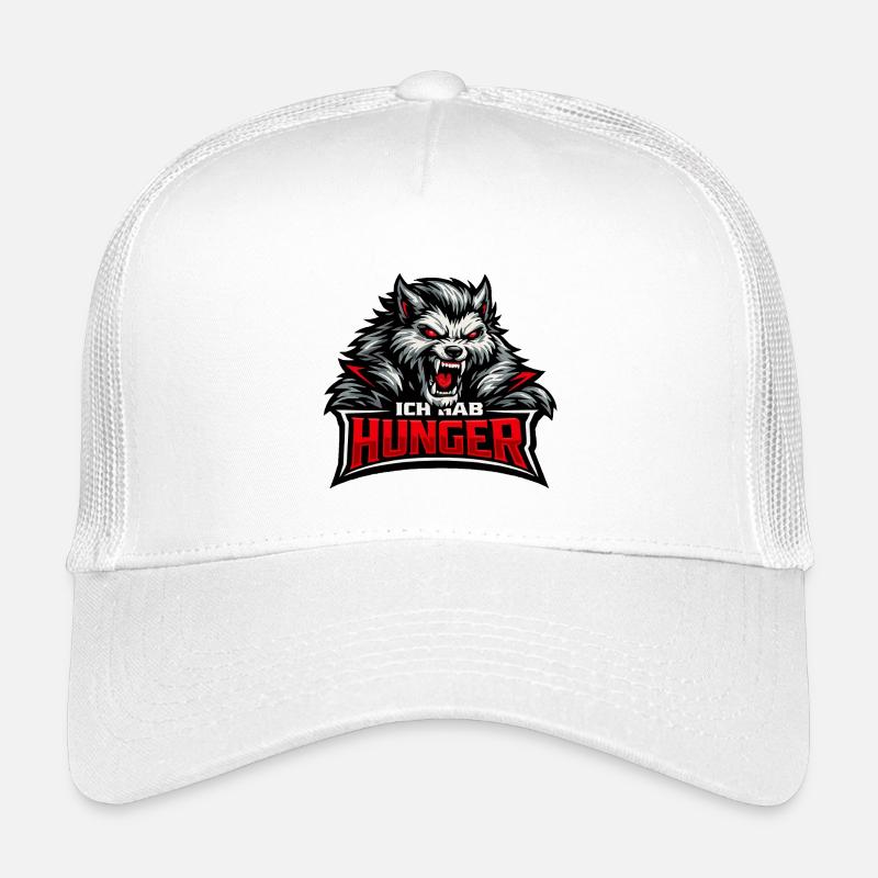 Böser Werwolf: "Ich hab Hunger" Spruch - Kinder Trucker-Cap - Weiß