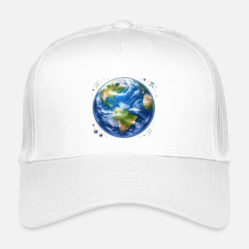 Erde im kosmischen Aquarellstil Kinder Trucker-Cap