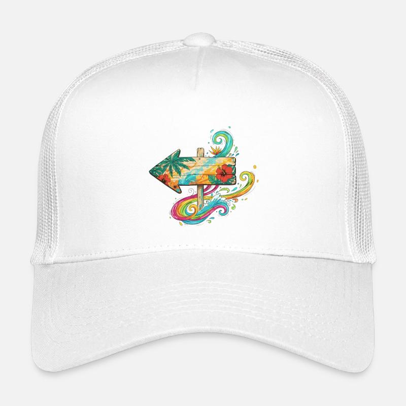 Flèche tropicale en bois avec vagues de couleur Casquette trucker enfant