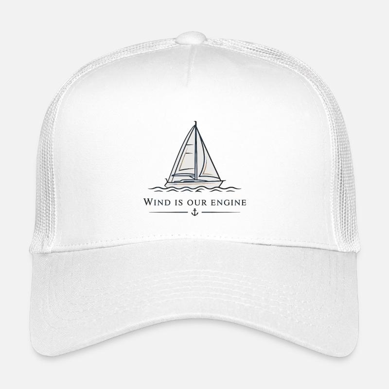 Wind Is Our Engine – Segeln Segelboot - Kinder Trucker-Cap - Weiß