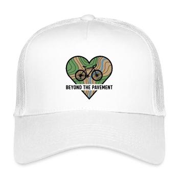 Jenseits des Asphalts Gravel Bike Herz - Kinder Trucker-Cap - Weiß - Vorne