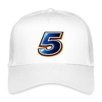 Nummer 5 Fußball Trikot Sportliches Design  - Kinder Trucker-Cap - Weiß - Vorne