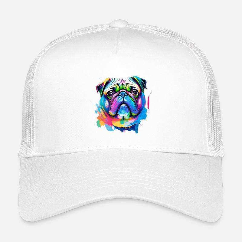 Art aquarelle coloré du visage de chien Casquette trucker enfant